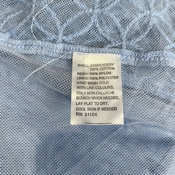 Lace Shell w/ Under Layer, New Directions, Light Blue - Picture 5 of 7